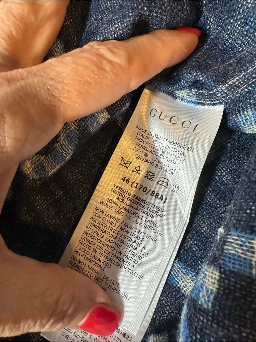 GUCCI JUMBO GG WOOL CHECK SHIRT